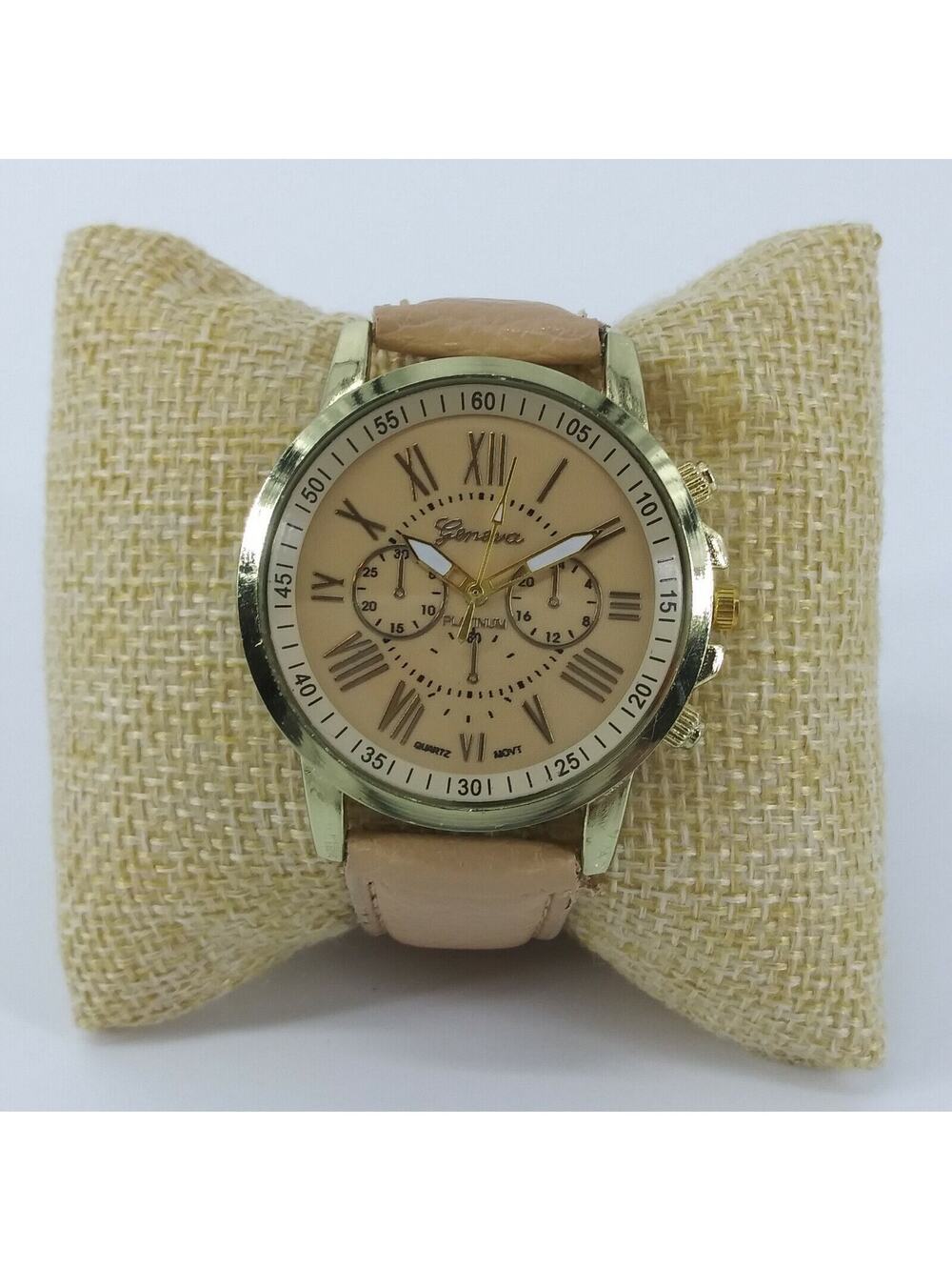 Geneva Womens Wristwatch Watch Platinum Faux Chronological